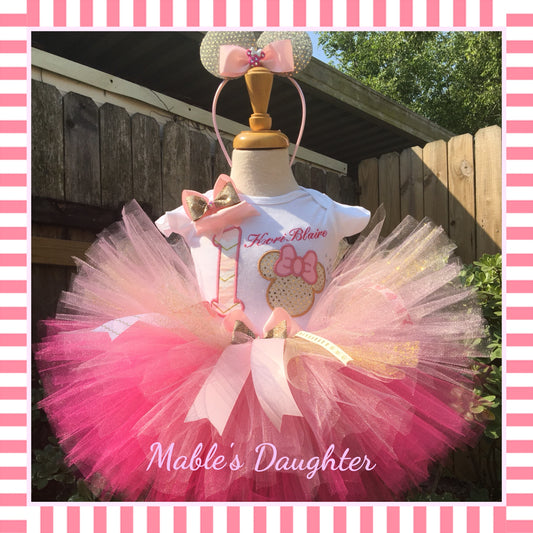 Golden Minnie Mouse Tutu Set