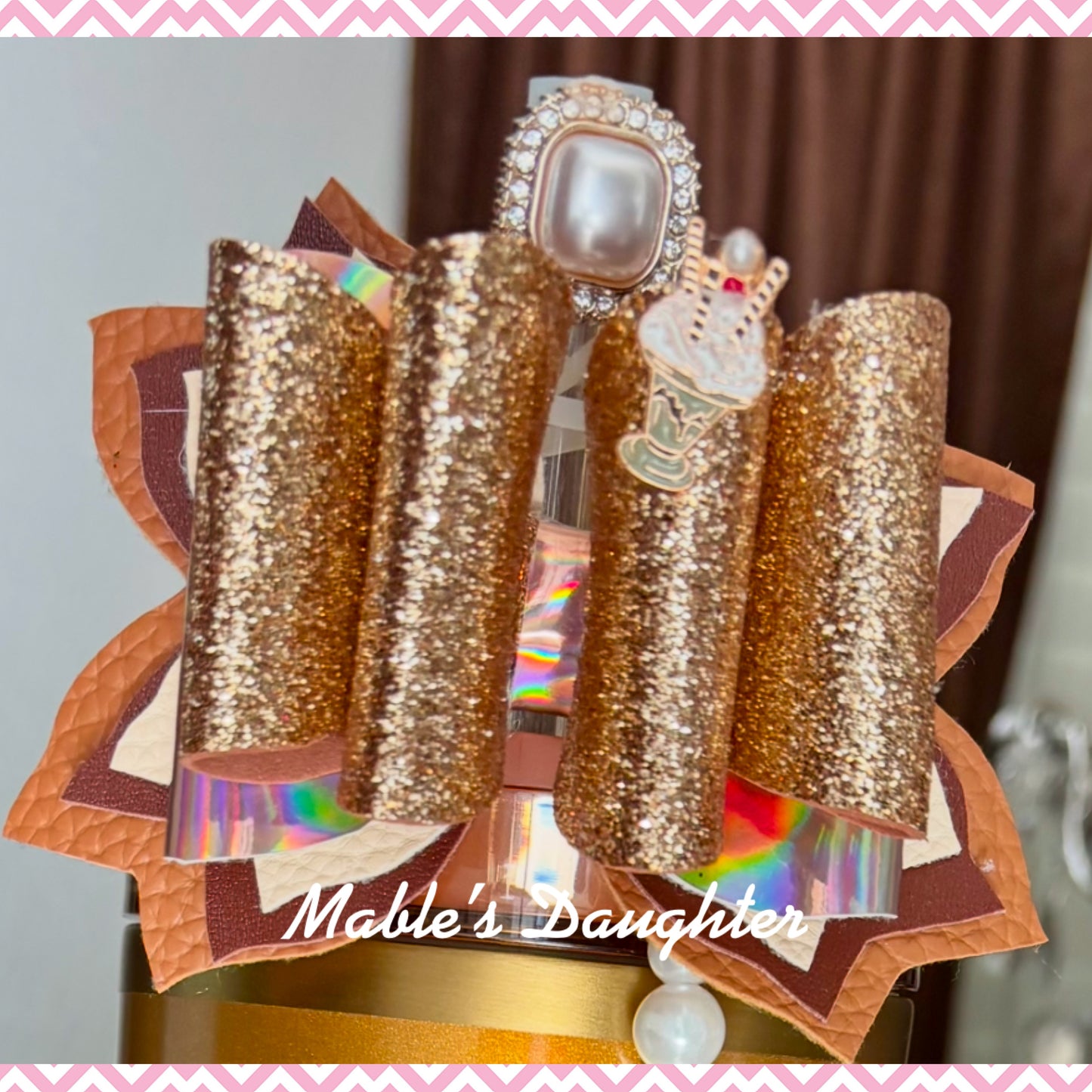Copper Tinsel Soda Pop Stanley Bow Set