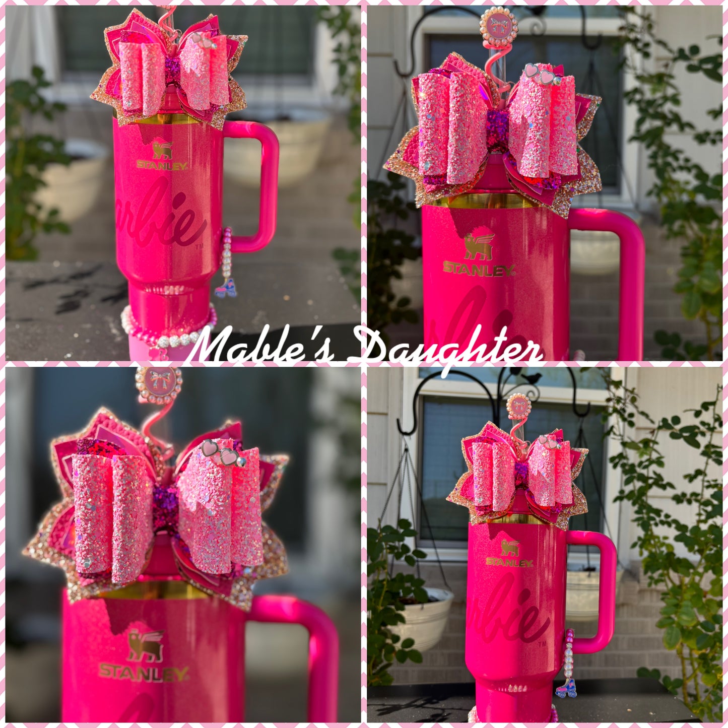 Stanley Barbie Bow Straw Topper