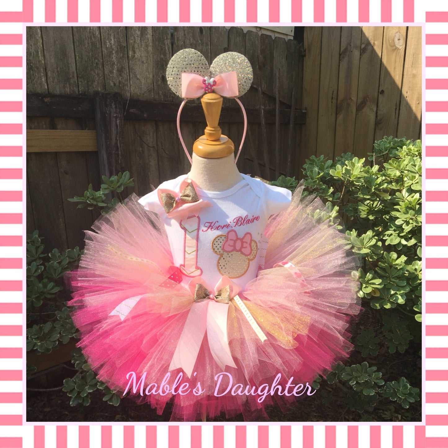 Golden Minnie Mouse Tutu Set