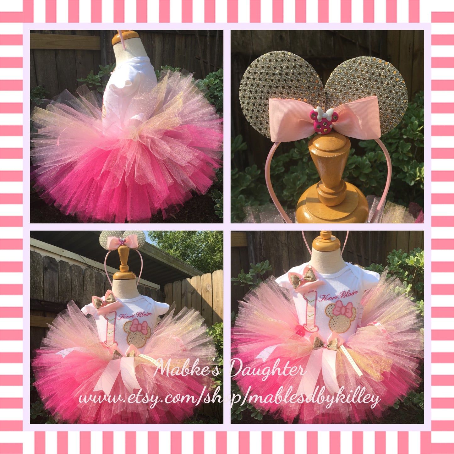 Golden Minnie Mouse Tutu Set