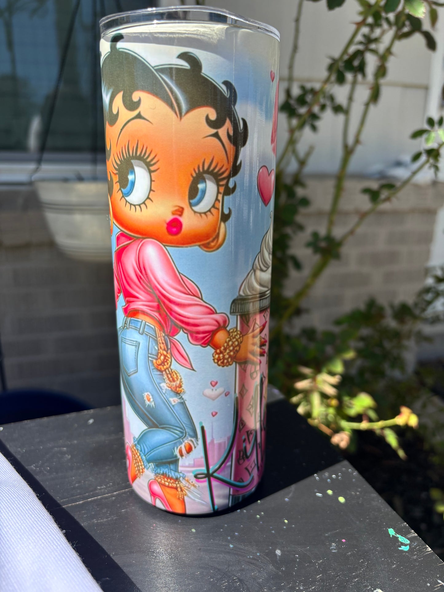 Ms  Betty Boop Shirt and Tumbler Set