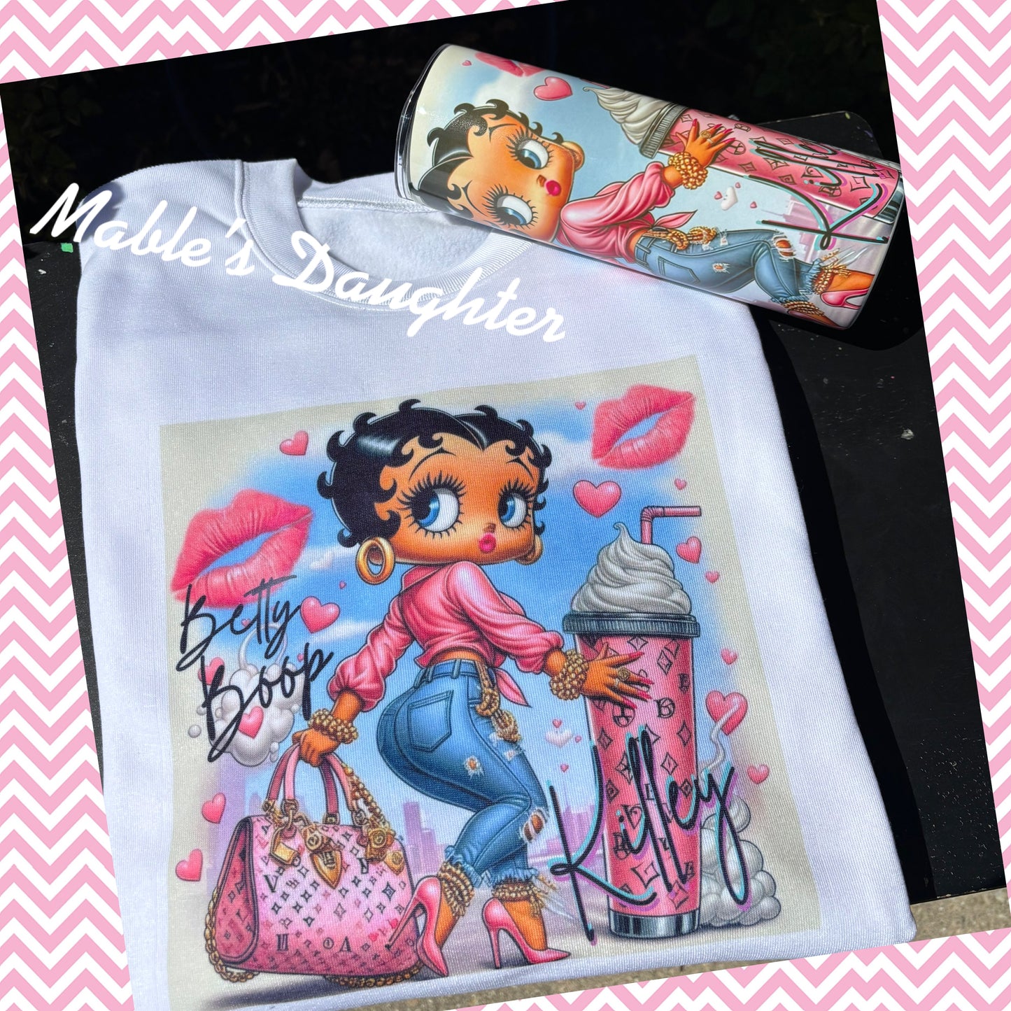 Ms  Betty Boop Shirt and Tumbler Set